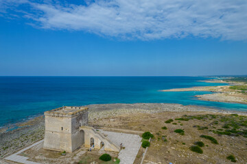 Vista aerea di porto cesareo, nel cuore del salento, puglia