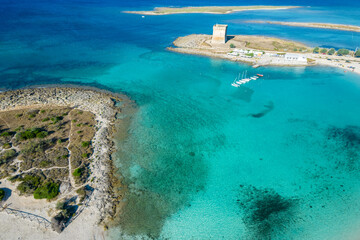 Vista aerea di porto cesareo, nel cuore del salento, puglia