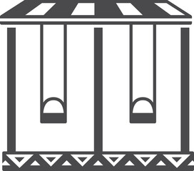 Swing ride icon. Kid funny outdoor activity