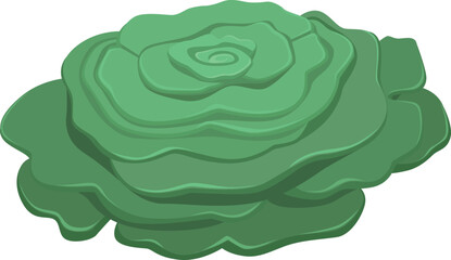 Green coral icon. Cartoon foliose underwater life