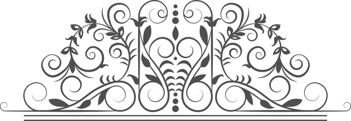 Vintage filigree ornament. Luxury baroque page header