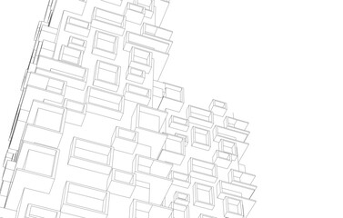 Modern building architectural background vector illustration