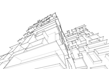 Modern building architectural background vector illustration
