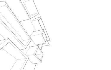 Modern building architectural background vector illustration