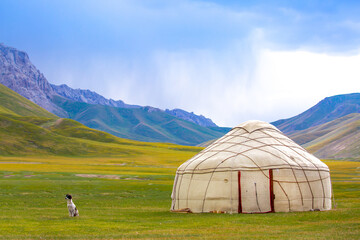 Yurt. National old house of the peoples of Kyrgyzstan and Asian countries. national housing. Yurts...