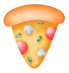 Piece of pizza watercolor Icon