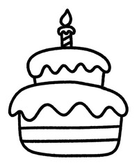 birthday cake party celebration Line icon