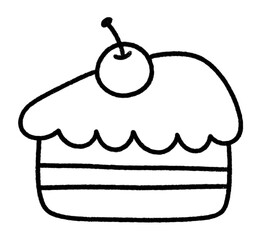 Cherry cake line icon