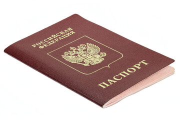 Russian passport isolated on white background