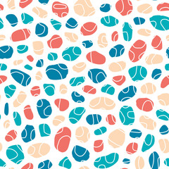 Seamless pattern with colorful spots or sea pebbles