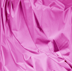 pink satin fabric, crumpled closeup