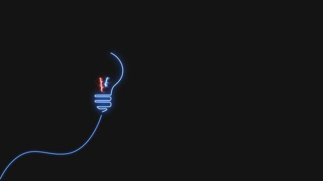 Neon animated lamp icon. Running light track, beam, lines. Bright glow. Symbol of eternal love. Valentine's day. Hot hearts. Flame of passion. Screensaver for intro, business, holidays, discounts. 4k