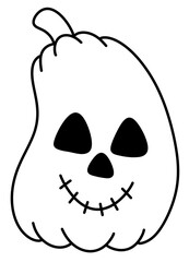 Cute halloween pumpkin line icon.