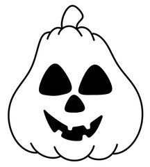 Cute halloween pumpkin line icon.