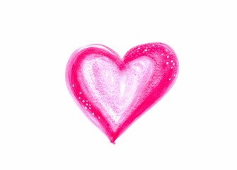 Drawn Heart on a white background. Watercolor