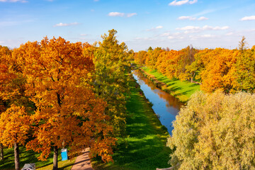 Autumn foliage in Catherine park, Pushkin (Tsarskoe Selo), Saint Petersburg, Russia