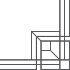 Vintage geometric line ornament. Decorative retro corner