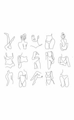 Fototapeta premium hand drawn illustration of women body