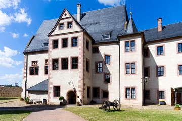 Fototapeta na wymiar Mildenstein Castle in Leisnig Germany square nice weather with gun