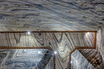 Undreground Salt Mine Roof with Wooden Balconny - Romania, Slanic Prahova