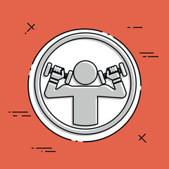 Vector illustration of gym single isolated icon