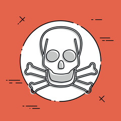 Vector illustration of single isolated risk of death icon