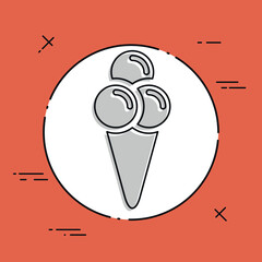 Vector illustration of single isolated icecream icon