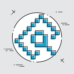 Vector illustration of single isolated pixel pc icon