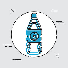 Vector illustration of single isolated water bottle  icon