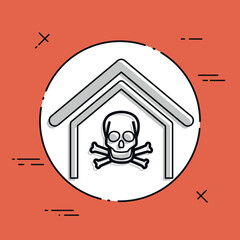 Vector illustration of single isolated skull icon