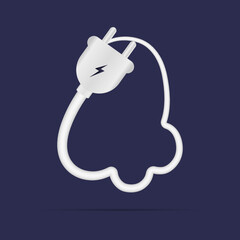 4 number logo electric power plug. İsolated vector typeface for power design, application logo, energy identity, charging things etc.