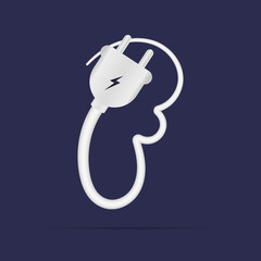 F letter logo electric power plug. İsolated vector typeface for power design, application logo, energy identity, charging things etc.