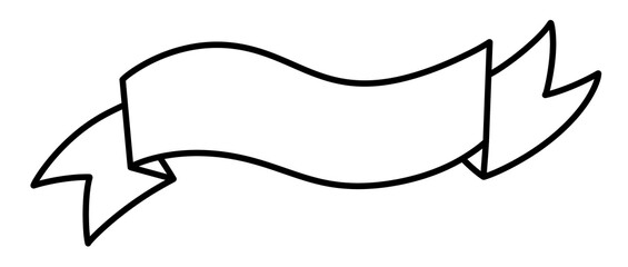 Ribbon black thin line icon