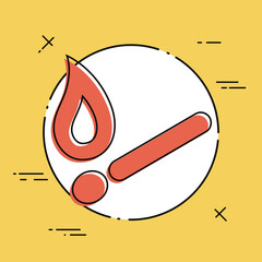 Vector illustration of single isolated fire icon