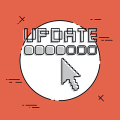 Vector illustration of single isolated update icon