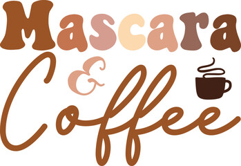 Mascara and Coffee Retro SVG.