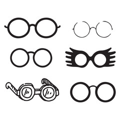 glasses set vector - obrazy, fototapety, plakaty
