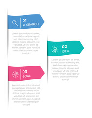 Vertical infographic design with icons and 3 options or steps. Thin line. Infographics business concept. Can be used for info graphics, flow charts, presentations, mobile web sites, printed materials.