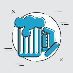 Beer mug - Vector flat icon