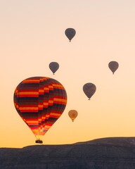 Fototapeta premium hot air balloon in flight in Cappadocia, Turkey