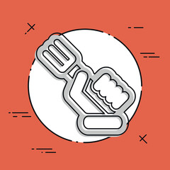 Hand holding a fork