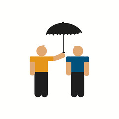 Icon of two people under an umbrella Vector