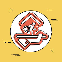 Hotel icon. Arrival/departure.