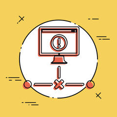 Obraz premium Network error - Flat minimal icon