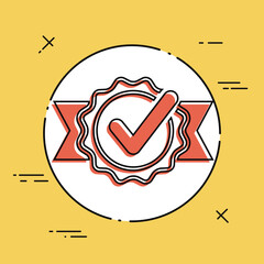 Checkmark certificate - Vector flat minimal icon