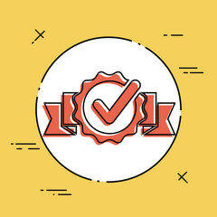 Checkmark certificate - Vector flat minimal icon