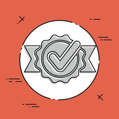 Checkmark certificate - Vector flat minimal icon