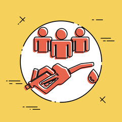 Sharing fuel cost - Vector icon