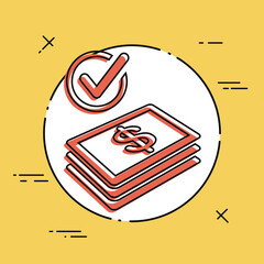 Checking payment icon - Dollars