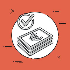 Checking payment icon - Euro